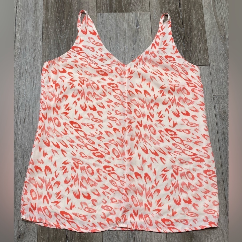 CAbi Womens #267 Tank Top Cami Size Medium Pink Animal Print Flirty Style